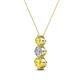 2 - Kesha (4mm) Round Yellow Sapphire and Diamond Graduated Three Stone Drop Pendant 