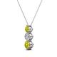 2 - Kesha (4mm) Round Yellow and White Diamond Graduated Three Stone Drop Pendant 