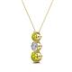 2 - Kesha (4mm) Round Yellow and White Diamond Graduated Three Stone Drop Pendant 