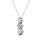 2 - Kesha (4mm) Round White Sapphire and Lab Grown Diamond Graduated Three Stone Drop Pendant 