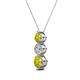 2 - Kesha (4.2mm) Round Yellow Diamond and White Lab Grown Diamond Graduated Three Stone Drop Pendant 