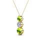 2 - Kesha (4.2mm) Round Peridot and Lab Grown Diamond Graduated Three Stone Drop Pendant 