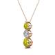 2 - Kesha (4.2mm) Round Yellow Diamond and White Lab Grown Diamond Graduated Three Stone Drop Pendant 