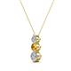 2 - Kesha (3.4mm) Round Citrine and Lab Grown Diamond Graduated Three Stone Drop Pendant 