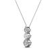 2 - Kesha (3.4mm) Round White Sapphire and Lab Grown Diamond Graduated Three Stone Drop Pendant 