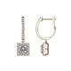 1 - Ilona (4mm) Princess Cut Diamond Halo Dangling Earrings 