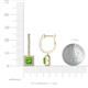 3 - Ilona (4mm) Princess Cut Peridot and Round Diamond Halo Dangling Earrings 