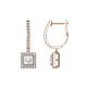 1 - Ilona (4mm) Princess Cut White Sapphire and Round Diamond Halo Dangling Earrings 