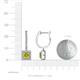 3 - Ilona (4mm) Princess Cut Yellow Diamond and Round White Diamond Halo Dangling Earrings 