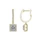 1 - Ilona (4mm) Princess Cut Diamond Halo Dangling Earrings 