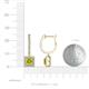 3 - Ilona (4mm) Princess Cut Yellow Diamond and Round White Diamond Halo Dangling Earrings 
