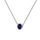 3 - Merilyn 4.80 mm Round Blue Sapphire Bezel Set Solitaire Pendant 