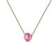 3 - Merilyn 4.80 mm Round Pink Sapphire Bezel Set Solitaire Pendant 