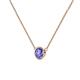 3 - Merilyn 4.80 mm Round Tanzanite Bezel Set Solitaire Pendant 