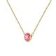 3 - Merilyn 4.80 mm Round Pink Tourmaline Bezel Set Solitaire Pendant 