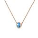 3 - Merilyn 4.80 mm Round Blue Topaz Bezel Set Solitaire Pendant 