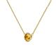 3 - Merilyn 4.80 mm Round Citrine Bezel Set Solitaire Pendant 