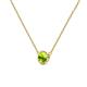 3 - Merilyn 4.80 mm Round Peridot Bezel Set Solitaire Pendant 