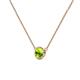 3 - Merilyn 4.80 mm Round Peridot Bezel Set Solitaire Pendant 