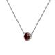 3 - Merilyn 4.80 mm Round Red Garnet Bezel Set Solitaire Pendant 