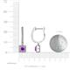 3 - Ilona (3.5mm) Princess Cut Amethyst and Round Diamond Halo Dangling Earrings 