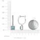 3 - Ilona (3.5mm) Princess Cut Aquamarine and Round Diamond Halo Dangling Earrings 
