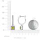 3 - Ilona (3.5mm) Princess Cut Yellow Diamond and Round White Diamond Halo Dangling Earrings 