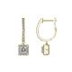 1 - Ilona (3.5mm) Princess Cut Diamond Halo Dangling Earrings 