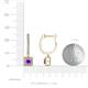 3 - Ilona (3.5mm) Princess Cut Amethyst and Round Diamond Halo Dangling Earrings 