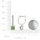 3 - Ilona (3.5mm) Princess Cut Peridot and Round Diamond Halo Dangling Earrings 