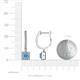 3 - Ilona (3.5mm) Princess Cut Blue Topaz and Round Diamond Halo Dangling Earrings 