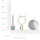 3 - Ilona (3.5mm) Princess Cut Aquamarine and Round Diamond Halo Dangling Earrings 