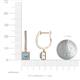 3 - Ilona (3.5mm) Princess Cut Aquamarine and Round Diamond Halo Dangling Earrings 