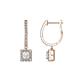 1 - Ilona (3.5mm) Princess Cut White Sapphire and Round Diamond Halo Dangling Earrings 