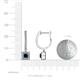 3 - Ilona (3.5mm) Princess Cut Blue Diamond and Round White Diamond Halo Dangling Earrings 