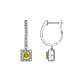 1 - Ilona (3.5mm) Princess Cut Yellow Diamond and Round White Diamond Halo Dangling Earrings 