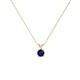 1 - Jassiel 3.00 mm Round Blue Sapphire Double Bail Solitaire Pendant Necklace 