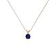 1 - Jassiel 3.00 mm Round Blue Sapphire Double Bail Solitaire Pendant Necklace 