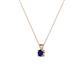 2 - Jassiel 3.00 mm Round Blue Sapphire Double Bail Solitaire Pendant Necklace 