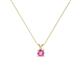 1 - Jassiel 3.00 mm Round Pink Sapphire Double Bail Solitaire Pendant Necklace 