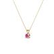2 - Jassiel 3.00 mm Round Pink Sapphire Double Bail Solitaire Pendant Necklace 
