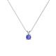 1 - Jassiel 3.00 mm Round Tanzanite Double Bail Solitaire Pendant Necklace 