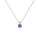 1 - Jassiel 3.00 mm Round Tanzanite Double Bail Solitaire Pendant Necklace 