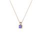 2 - Jassiel 3.00 mm Round Tanzanite Double Bail Solitaire Pendant Necklace 