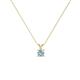 1 - Jassiel 3.00 mm Round Aquamarine Double Bail Solitaire Pendant Necklace 