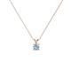 1 - Jassiel 3.00 mm Round Aquamarine Double Bail Solitaire Pendant Necklace 