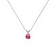 1 - Jassiel 3.00 mm Round Pink Tourmaline Double Bail Solitaire Pendant Necklace 