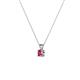 2 - Jassiel 3.00 mm Round Pink Tourmaline Double Bail Solitaire Pendant Necklace 