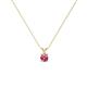 1 - Jassiel 3.00 mm Round Pink Tourmaline Double Bail Solitaire Pendant Necklace 