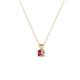 2 - Jassiel 3.00 mm Round Pink Tourmaline Double Bail Solitaire Pendant Necklace 